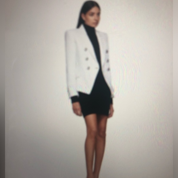 NWT Balmain  Cream Double- Breasted Blazer with Silver Buttons. Size 34. - Picture 3 of 14